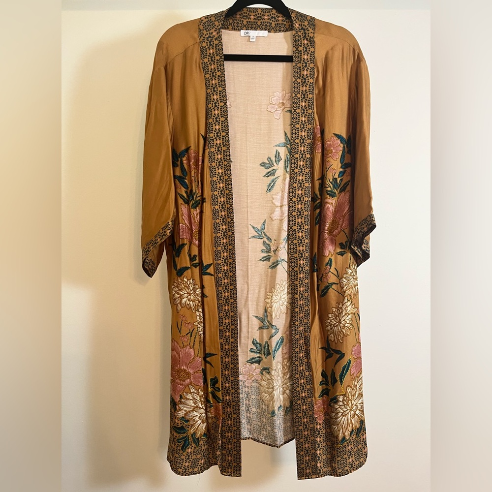 DR2 Kimono Cardigan Cover-Up Thigh Length Short Sleeve size 1x